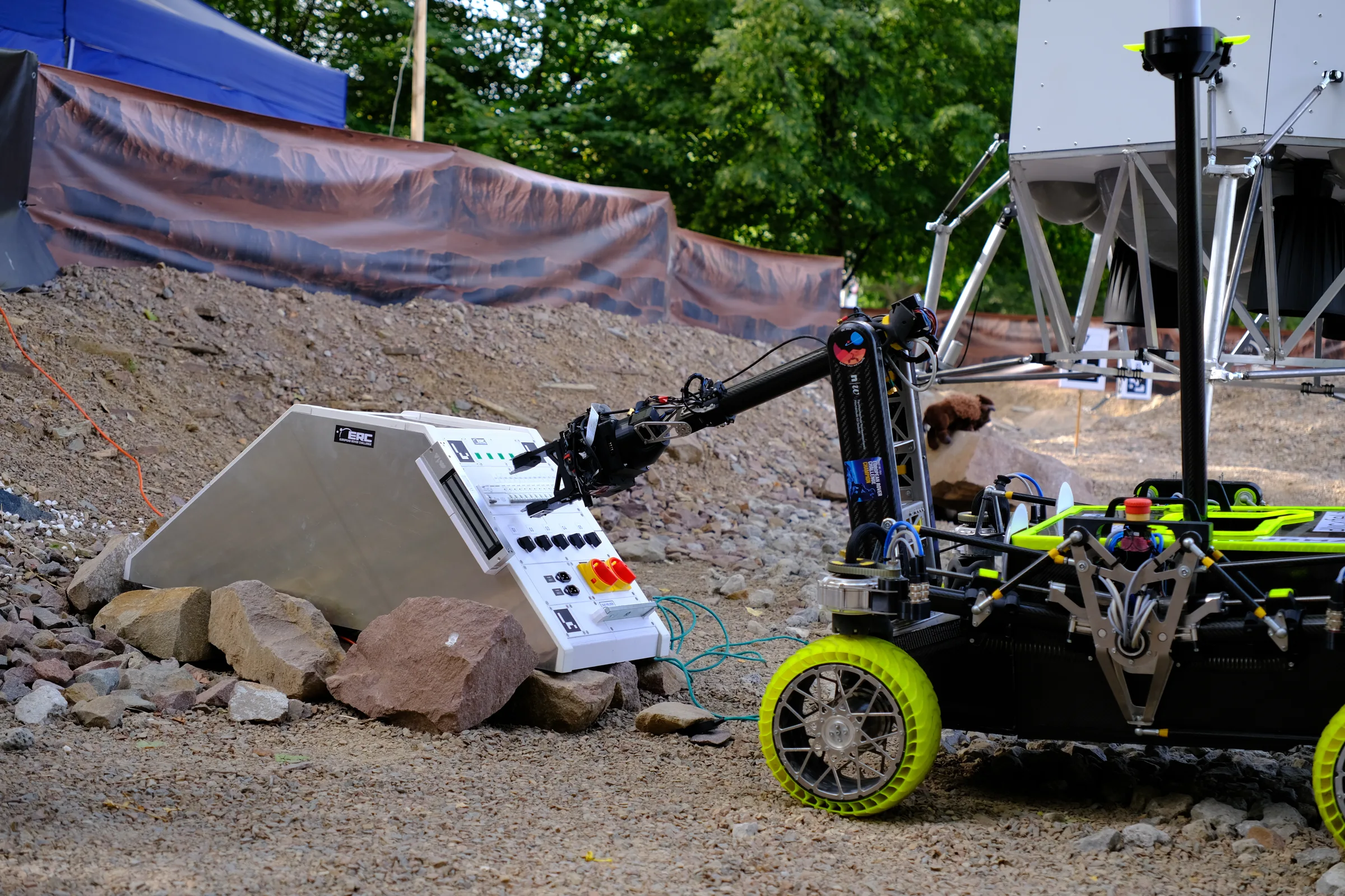 The FHNW Mars Rover with its six-degree-of-freedom manipulator